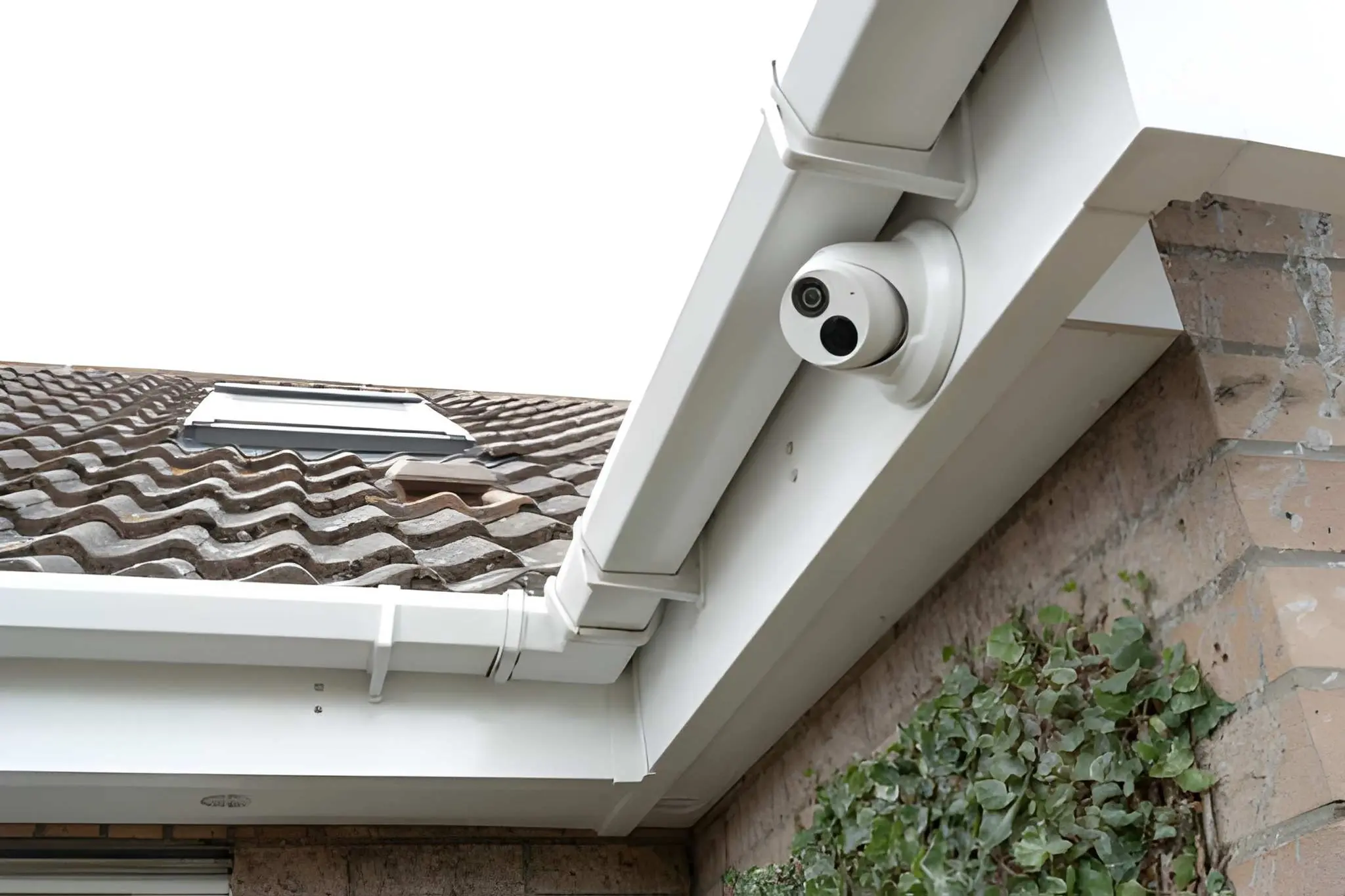 Home security cameras monitoring entrances and outdoor areas