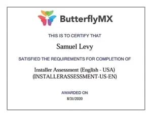 certificate Samuel Levy, Owner, Onboard IT Tech, Los Angeles