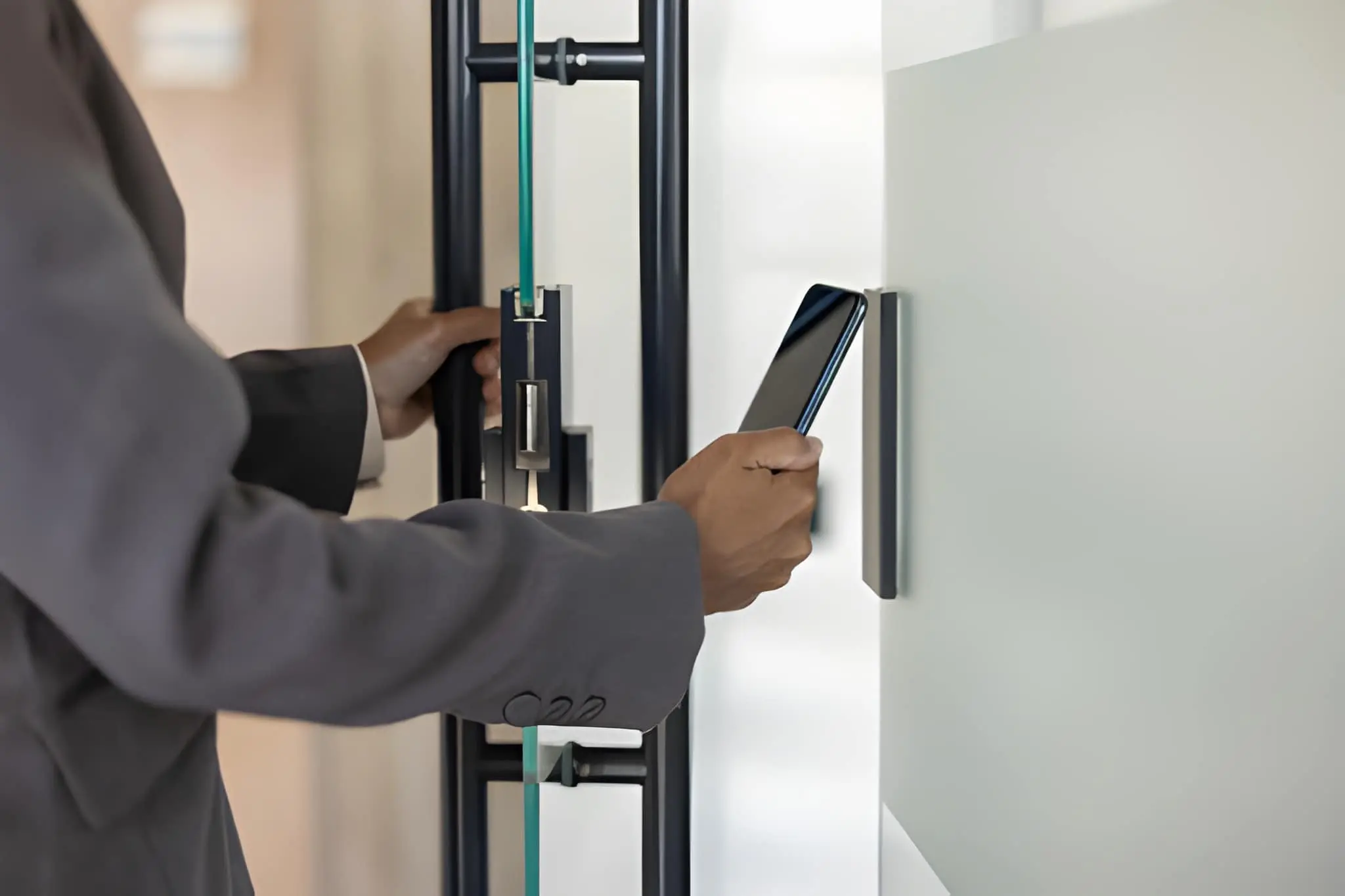 Modern Access Control panel installed at office building by OnBoard IT Tech