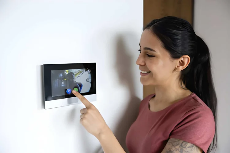 Smart Home Technology modern living room automation system with connected lighting and devices