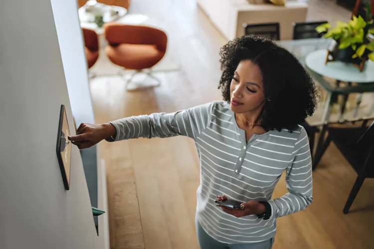 Smart Home Security Systems installed in a modern home with connected devices