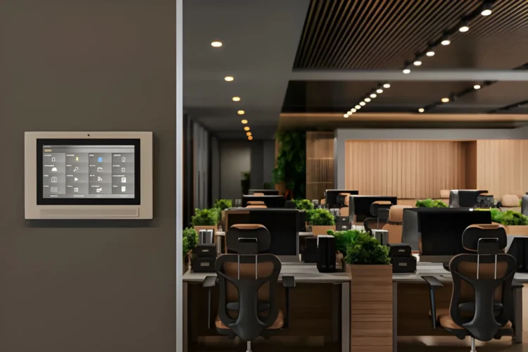 Automated Home Security System Smart Home Automation integrated security cameras and smart locks monitoring house