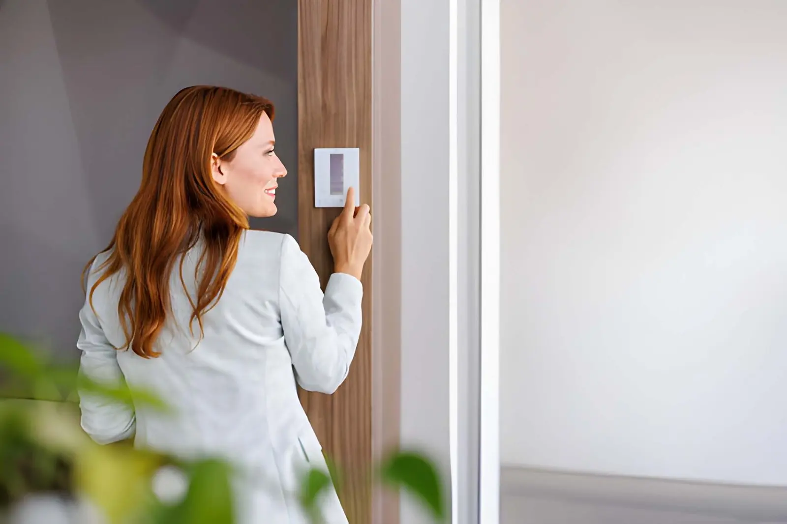 Voice Controlled Smart Home Setup Custom Home Automation Installation voice assistant controlling lights and appliances in modern home